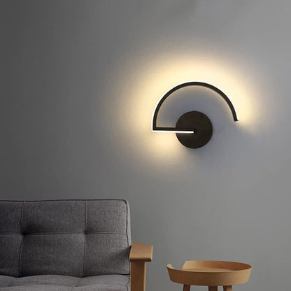 Simple Wall Sconce Matte Black Wall Light 8W LED Wall Lamp, Semi-arc Shape Wall Mount Lighting Fixtures Modern Sconces for Bedroom Bedside Living Room Hallway Stairwell