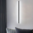 Modern Black Linear LED Wall Sconce - Minimalist Wall Mount Light Fixture for Bedroom, Hallway, Office, and Living Room (6000K, 120cm)