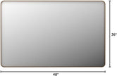 48x36 Inch Gold Bathroom Mirror, Brushed Metal Framed Gold Wall Mirror, Modern Rounded Rectangle Brass Vanity Mirror, Shatterproof, Anti-Rust (Horizontal/Vertical)