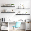 High Gloss Grey Floating Wall Shelf Set of 4, Honeycomb MDF and Metal Modern Shelves for Display and Storage, Invisible Mounting System, Sleek Minimalist Design for Living