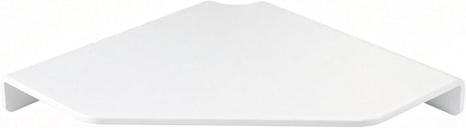 8 Inch White Floating Corner Shelf Wall Mounted, Triangle Wall Shelf for Kitchen, Speakers, Wine, Trophies & Decor