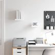 Wall Shelf Set of 2 High Gloss White Honeycomb MDF Metal Floating Shelves for Stylish Storage and Display, Modern Space-Saving Design with Easy Installation