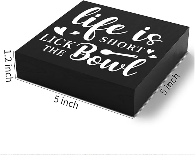 Rustic Wood Sign - Farmhouse Decor - Black Wooden Box - Dining Room, Coffee Shop & Bar Sign