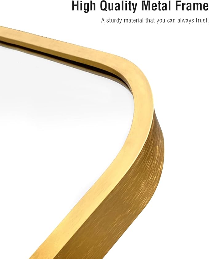 Arched Full Length Mirror, 18x58 in Gold, Wall or Floor Mounted, Bedroom Mirror