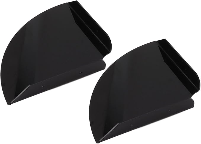 Health Gear Acrylic Wall Mount Floating Corner Shelves 2pcs Quarter Round Shower Shelf, Sturdy Wall Storage Display Organizer for Bathroom Kitchen Bedroom Living Room 1.2 x 8.3 x 8.3in (Black)