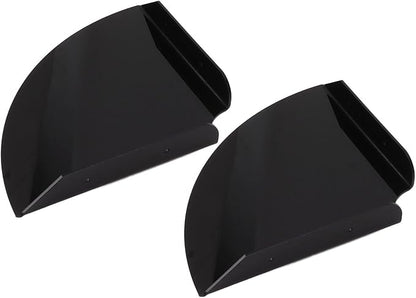 Health Gear Acrylic Wall Mount Floating Corner Shelves 2pcs Quarter Round Shower Shelf, Sturdy Wall Storage Display Organizer for Bathroom Kitchen Bedroom Living Room 1.2 x 8.3 x 8.3in (Black)