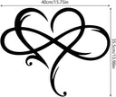 Infinity Heart Wall Decor, Unique Infinity Heart Metal Art Wall Decor Love Sign Steel Wall Plaques Bedroom Ornaments for Home Wedding Decor, Room Living Room Decoration (Black, 15.7x14inch)