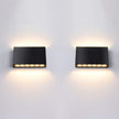 FUDESY LED Wall Sconce, Black Plastic Modern Wall Light Fixtures, Indoor Outdoor Up and Down Wall Lighting for Living Room Bedroom Hallway Corridors, 3000K, Warm White, 2-Pack