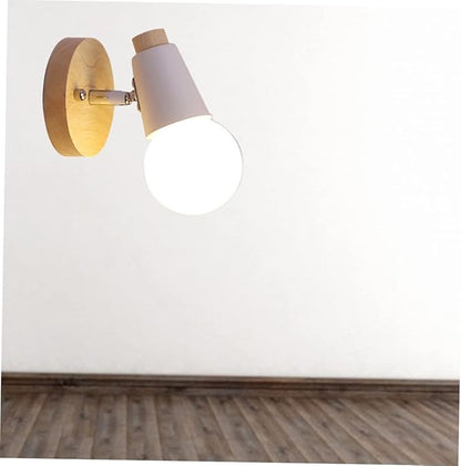 Minimalist Wall Sconce Solid Wood Light Fixture for Bedroom Living Room and Bathroom Stylish White Design for Home Decor No Bulb Included