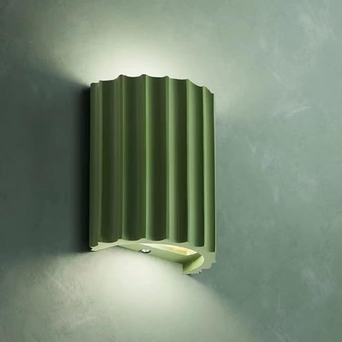 Contemporary Mini Wall Light Minimalist Half-Cylinder Desgin Green Wall Mounted Lamp Resin Plaster Wall Sconce for Living Room Bed Room Stairway Hallway