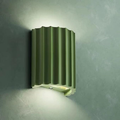 Contemporary Mini Wall Light Minimalist Half-Cylinder Desgin Green Wall Mounted Lamp Resin Plaster Wall Sconce for Living Room Bed Room Stairway Hallway