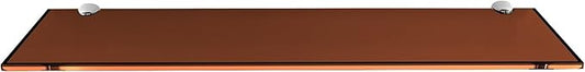 Fab Glass and Mirror 8" L x 24" W, Bronze Rectangle Floating Shelf Kit Glass Sheleves, 8" x 24" (1H-AVE6-NMJJ-BRZ)