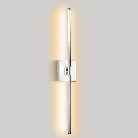 Modern LED Wall Sconces, Hardwired Wall Sconces, 3000K Warm Light Wall Lamp, Wall Light Fixtures for Living Room, Bathroom, Bedroom, Chrome