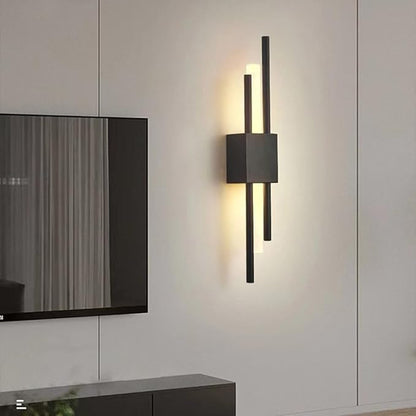 LED Linear Wall Sconce Lighting Modern Wall Lamp Indoor Wall Wash Light 10W 3 Color Mode Wall Mounted Lamps Hardwired Vanity Sconces for Living Room Bedroom Hallway (Color : Svart, Size : R