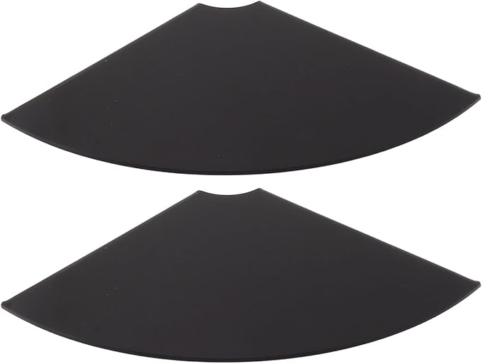 Health Gear Acrylic Wall Mount Floating Corner Shelves 2pcs Quarter Round Shower Shelf, Sturdy Wall Storage Display Organizer for Bathroom Kitchen Bedroom Living Room 1.2 x 8.3 x 8.3in (Black)