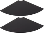 Health Gear Acrylic Wall Mount Floating Corner Shelves 2pcs Quarter Round Shower Shelf, Sturdy Wall Storage Display Organizer for Bathroom Kitchen Bedroom Living Room 1.2 x 8.3 x 8.3in (Black)