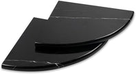 Black Marble Corner Shower Shelf, 9 Inch Marble Corner Shelf for Bathroom Shower Decor, Wall Mounted, Polished, 2 Pcs