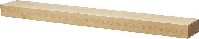 Dogberry Collections Smooth Timber Floating Shelf – Versatile Wood Mantel & Wall Shelf (Natural, 72 in.)