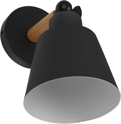 Nordic Style Wall Light Decor Simple Black Wood Wall Lamp for Bedroom Corridor Balcony Easy to Install Modern Indoor Aisle Lighting Fixture Elegant Minimalist Backdrop Accent