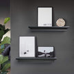AHDECOR Black Floating Shelves, Modern Wall-Mounted Shelves for Home Decor and Storage in Bedroom, Kitchen, Livingroom and Office, Set of 2