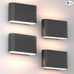Aipsun Black Modern LED Wall Sconces 4 Packs Indoor Wall Lights Hardwired Up and Down Wall Mount Light for Living Room Bedroom Hallway Corridor Conservatory Warm White 3000K(with G9 Bulbs)