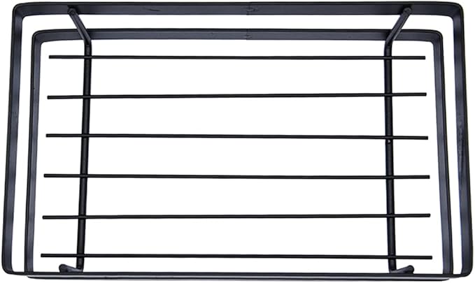 Hoshen Kitchen Hanging Buckle Spice Rack, Wrought Iron Coating Storage Rack, Wall-Mounted Spice Bottle Jam Storage Rack, Bathroom Storage Rack，1 Piece ，Black，30CM