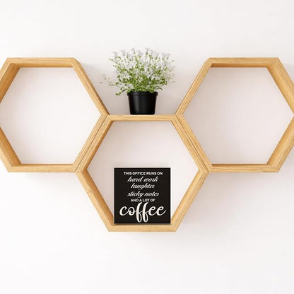 Funny Office Coffee Desk Decor - Funny Office Gift Ideas for Coworker - Double-sided Cafecito Time Wood Box Sign for Farmhouse Home Office Desk Shelf Decor