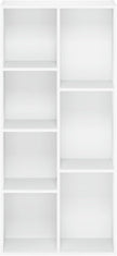 Furinno LUDER Book Shelf, 7-Cube Bookshelf, Bookcase, 9.4 x 19.5 x 41.7, for Living Room, Bedroom, Home Office, White
