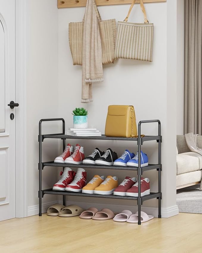 Kitsure Shoe Rack for Closet, Sturdy Shoe Storage for Entryway, Space-Saving Shoe Rack Small and Shoe Shelf, 27.6