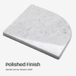 Marble Corner Shower Shelf, 9 Inch Big Carrara White Marble Corner Shelf for Bathroom Shower Decor, Wall Mounted, Polished, 1 Pcs