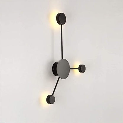LED Wall Sconce Mid-Century Wall Lamp Lighting Fixture Black Finish丨Acrylic Indoor Modern Wash Wall Spot Light丨Wall Mount Lamps for Living Room Bedroom Hallway Home Room Decor (3 Light3000K)