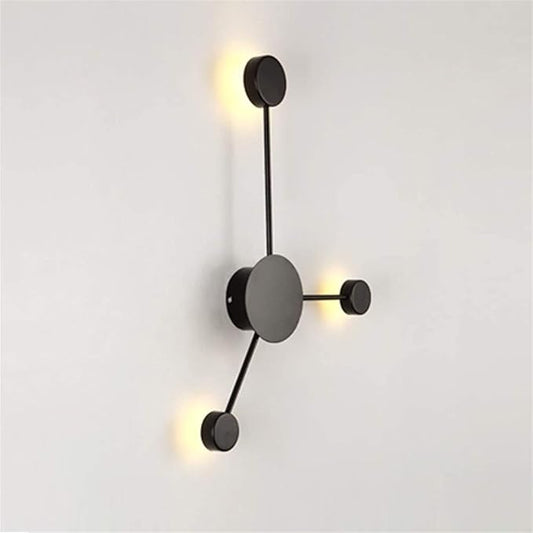 LED Wall Sconce Mid-Century Wall Lamp Lighting Fixture Black Finish丨Acrylic Indoor Modern Wash Wall Spot Light丨Wall Mount Lamps for Living Room Bedroom Hallway Home Room Decor (3 Light3000K)