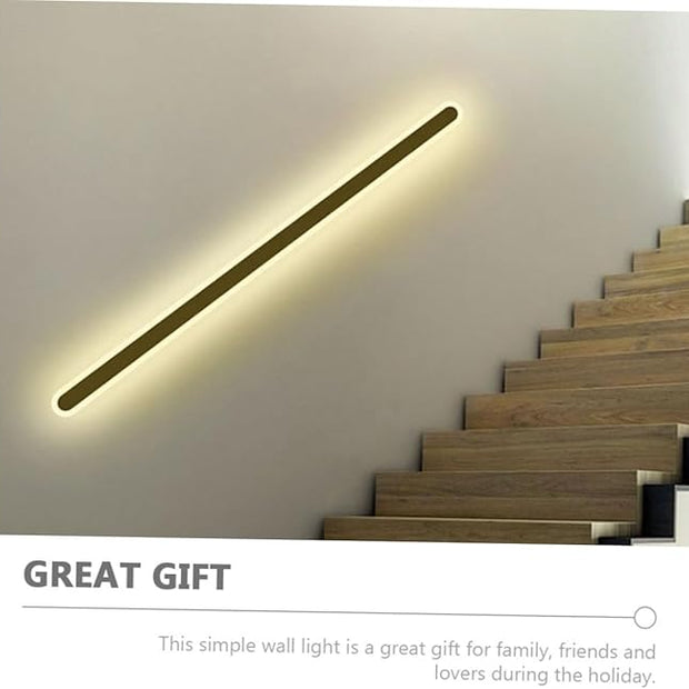 Minimalist Black Frame LED Wall Light Warm Glow Modern Bedside Lamp for Bedroom Living Staircase Backdrop Decorative Indoor Wall Sconce