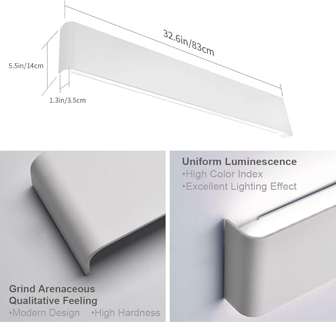 Aipsun 32.6 inch Modern Vanity Light Fixtures LED Bathroom Wall Light Up and Down Bathroom Lighting Fixtures Cool White 5000K