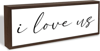 Inspirational Signs, Decorative Wooden Wall Plaque, Rustic Home Decor, Family Room Decors, Cafe Bar Garage Decor, Housewarming Gift, I Love Us Sign 17.8x4x1.2 inches