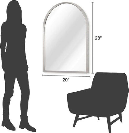 Arched Mirrors for Wall, 28"x20" Arch Bathroom Mirror, for Entryway Living Room Vanity Bedroom Mantel Hallways Home Decor Aluminum Alloy Frame
