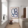 Nationcog Mid-Century Blue Beige Organic Circles Art, Minimalist Modern Wall Decor, Simple Contemporary Home Accent, Trendy Valentines Gift (Unframed) (27x40)