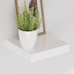 Set of 2 High Gloss White Honeycomb MDF Floating Wall Shelves with Metal Brackets for Modern Home Storage and Display