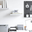 Floating Wall Shelf Oak and White Honeycomb MDF Metal 19.7x9.1 in, Modern Storage Solution for Living Room Office, Durable Space-Saving Design, Easy Installation