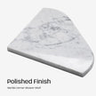 Marble Corner Shower Shelf, 8 Inch Carrara White Marble Corner Shelf for Bathroom Shower Decor, Wall Mounted, Polished, 1 Pc