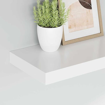 White Honeycomb Floating Wall Shelf with Invisible Mounting System, 15.7x9.1 Inches, Modern MDF and Metal Storage for Books and Decor