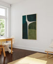 Nationcog Modern Green Beige Minimalist Art, Mid-Century Contemporary Wall Decor, Large Affordable Home Accent, Handmade Greenery Gift Idea (Unframed) (11x14)
