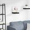 Black Honeycomb MDF Metal Wall Mounted Shelf 4-Piece Set, Modern Floating Shelves for Home Decor, Space Optimization and Sturdy Support, Easy Installation with Included