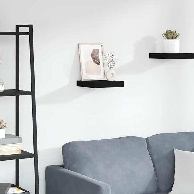 Black Honeycomb MDF Metal Wall Mounted Shelf, 9.1x9.3 Inch Modern Floating Shelf for Display and Storage, Matte Finish Space Optimization with Sturdy Support for Home Decor