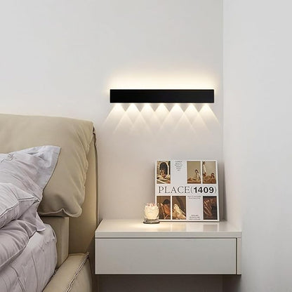 Black Long Strip Wall Light, Ultra-Thin Metal Wall Sconce, Modern LED Wall Lamp with Mini Spotlight, Up and Down Lighting Wall Lights, 3000K Warm Light Decorative Wall Lamp Fixture
