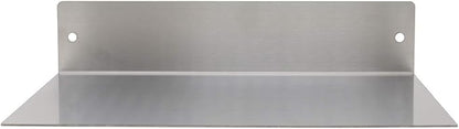 Buhbo Mitus Floating Shelf Wall Mounted (8 inch x 12 inch) Heavy Duty Industrial Modern, Brushed Stainless Steel