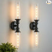 Ken & Ricky Modern Bathroom Sconces Set of 2, Matte Black Bathroom Wall Sconces,24-Inch Wall Sconce Light Fixtures for Bathroom Living Room Bedroom