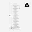 TUTOTAK Narrow Bookshelf, 8-Tier Bookcase, Spine Book Shelf for Small Space, Corner Standing Shelf for Living Room, Office, Study, Entryway, White BS06BW008