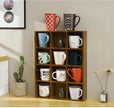 Shadow Box Display Shelf, Wall Mounted Wooden Hanging Display Shelf Floating Shelf Perfect for Little Figurines, Multi-Slot Wall Collection Freestanding Farmhouse Decor Display Case (Brown, 12 Slot)