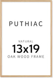 puthiac 13x19 Solid Oak Wood Picture Frame, Fits 11x17 with Mat or 13x19 Without Mat, Wall Display Only, Vertical or Horizontal, Plexi Front, 1 Pack, Natural Oak